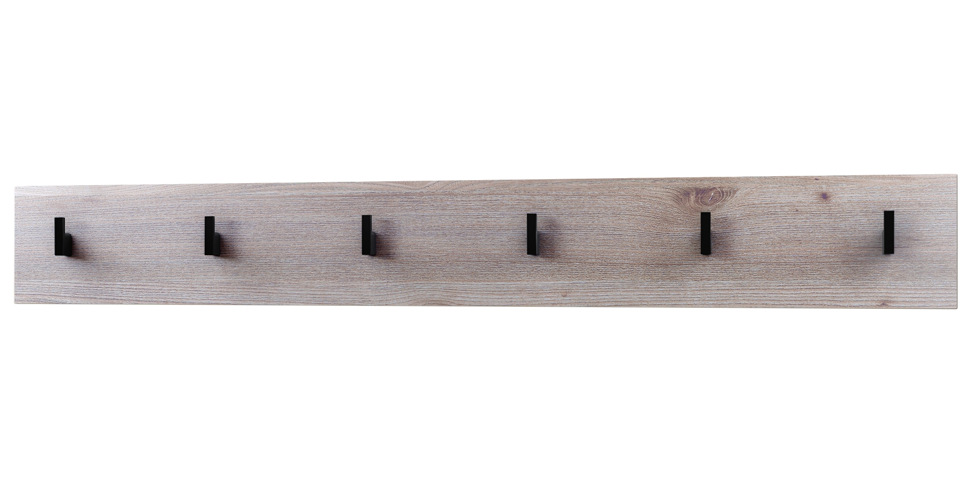 Garderobenleiste Linea V1  mit 6 Kleiderhaken  Eiche Nordic (110,5 x 14,5 x 3,5 cm)
