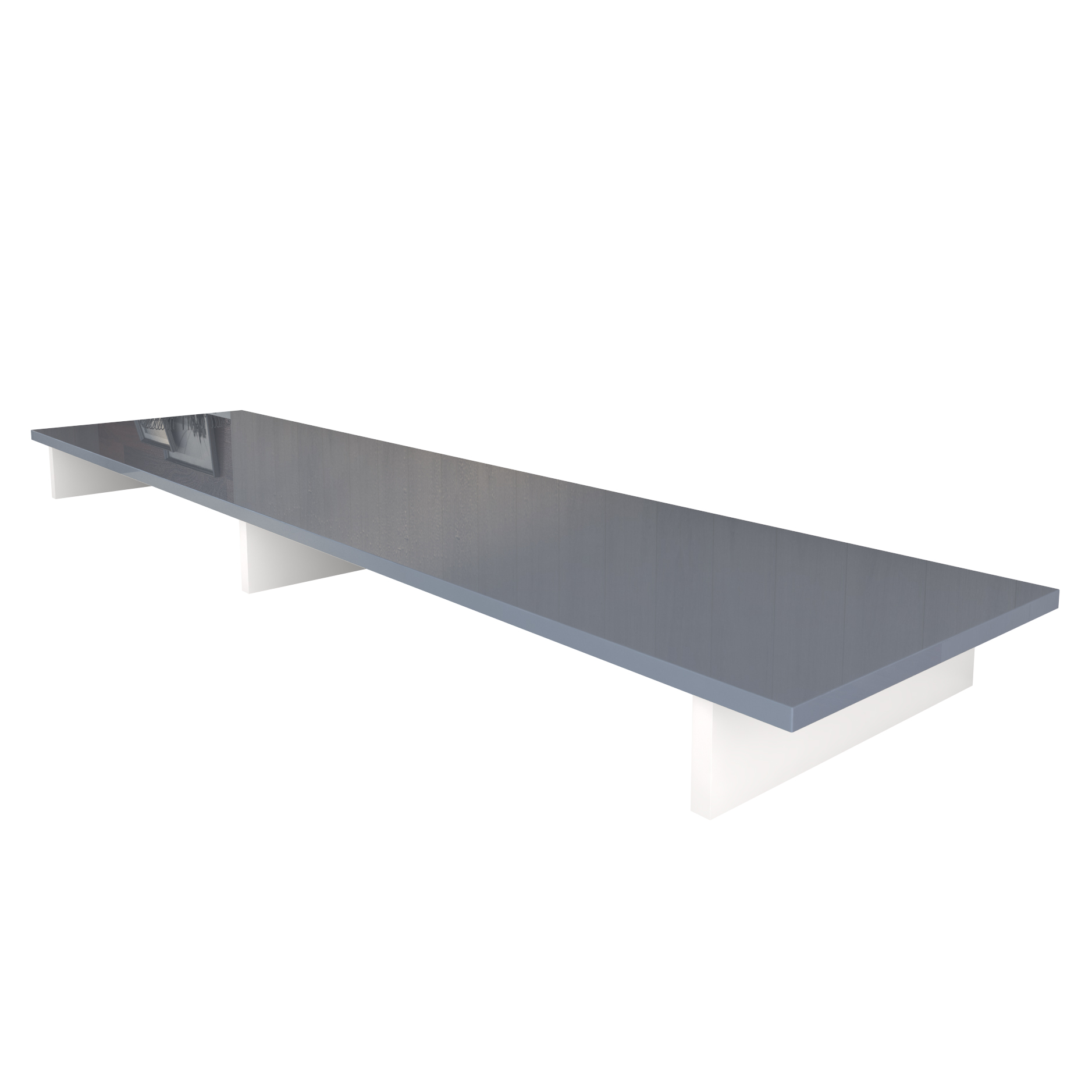 TV Aufsatz Game  zur Erhöhung  Weiß matt/Grau Hochglanz (138,5 x 9,5 x 34,5 cm)