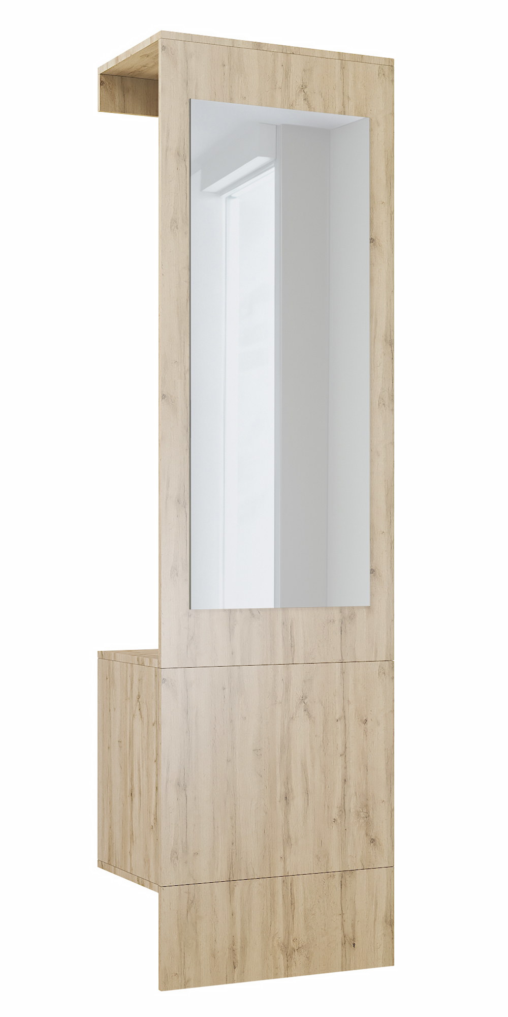 Garderobe Carlton Neo 1-tlg. mit Spiegel, Kleiderstange & Wandschrank Eiche Evoke (52 x 193 x 35 cm)