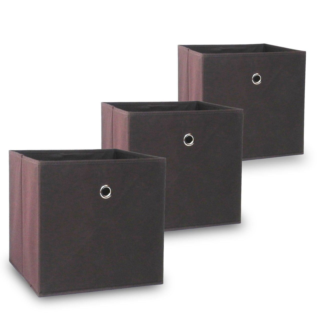 Faltbox Oslo (3er-Set) 3er Set Braun (32 x 32 x 32 cm)