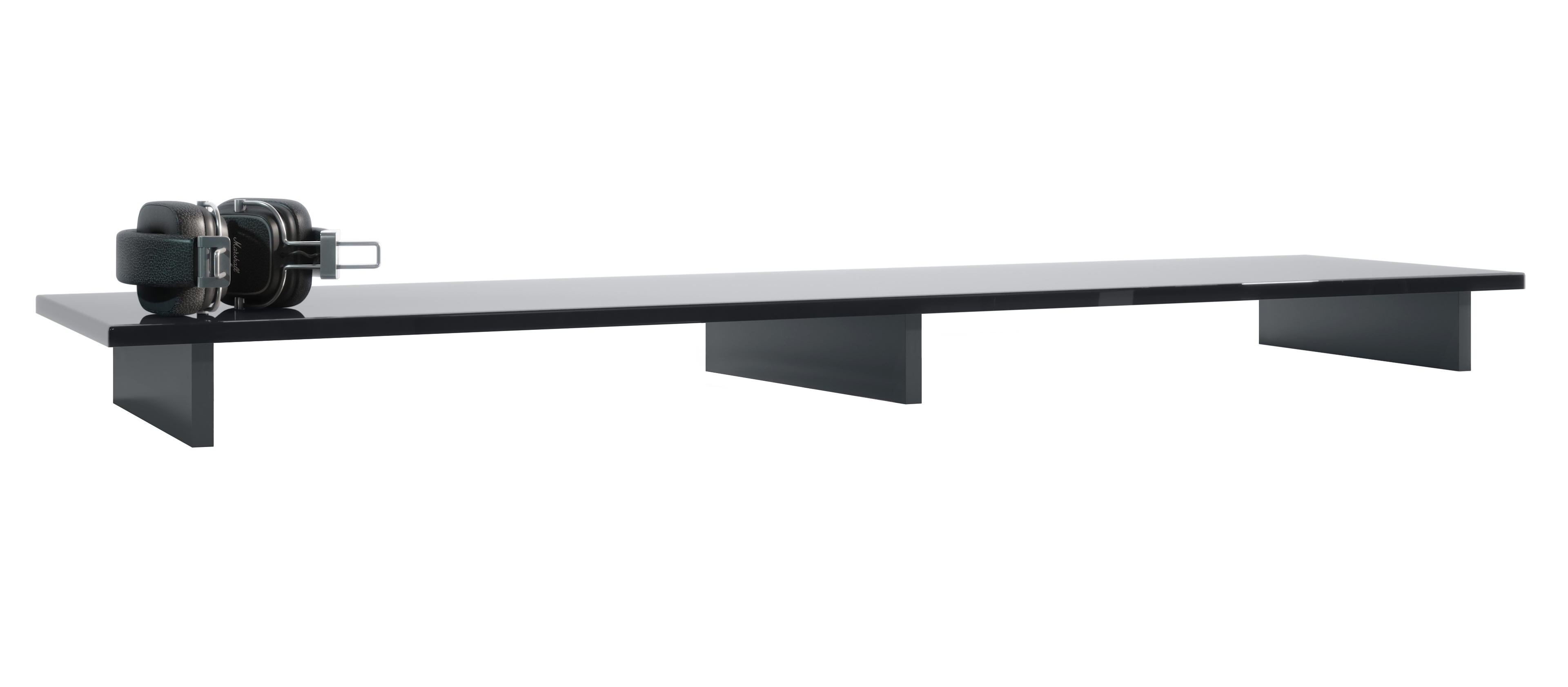 TV Aufsatz Game  zur Erhöhung  Weiß matt/Schwarz Hochglanz (138,5 x 9,5 x 34,5 cm)
