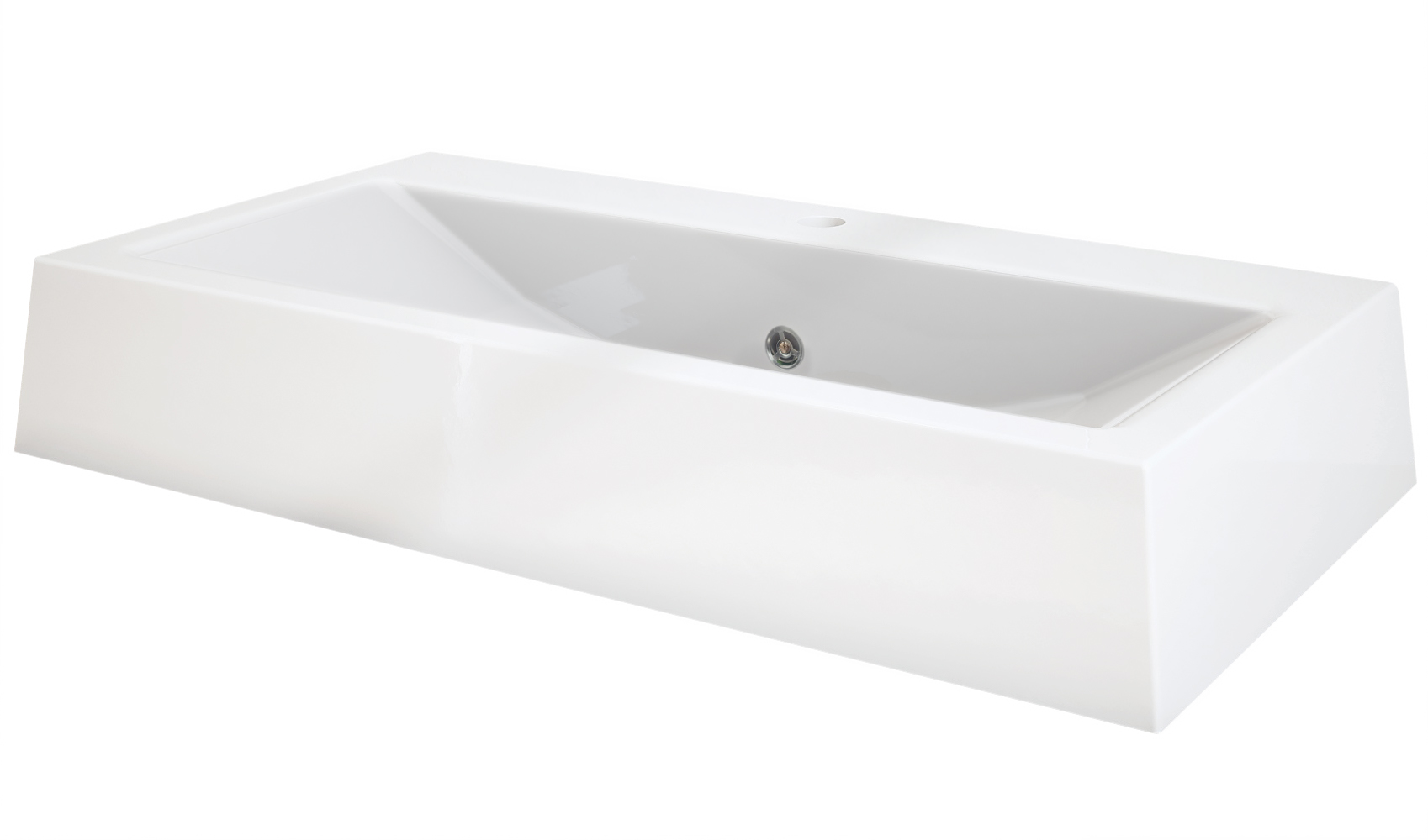 Nizza Waschbecken Eckiges Design Hochwertiger Gussmarmor (43 x 80 x 12,5 cm) Nizza Waschbecken Eckiges Design Hochwertiger Gussmarmor (43 x 80 x 12,5 cm)