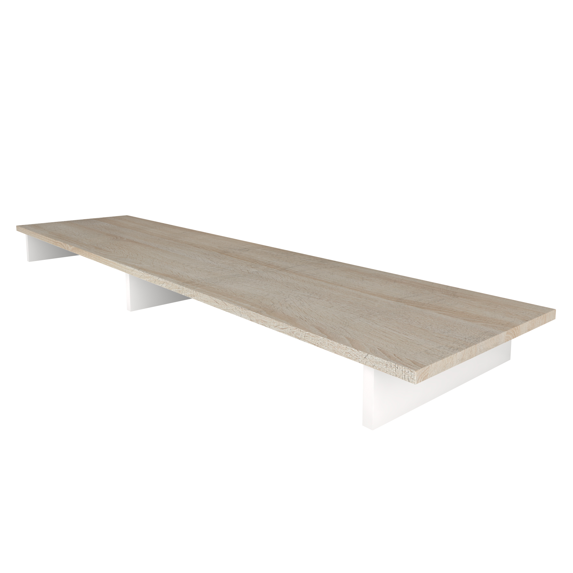 TV Aufsatz Game  zur Erhöhung Weiß matt/Eiche sägerau (138,5 x 9,5 x 34,5 cm)