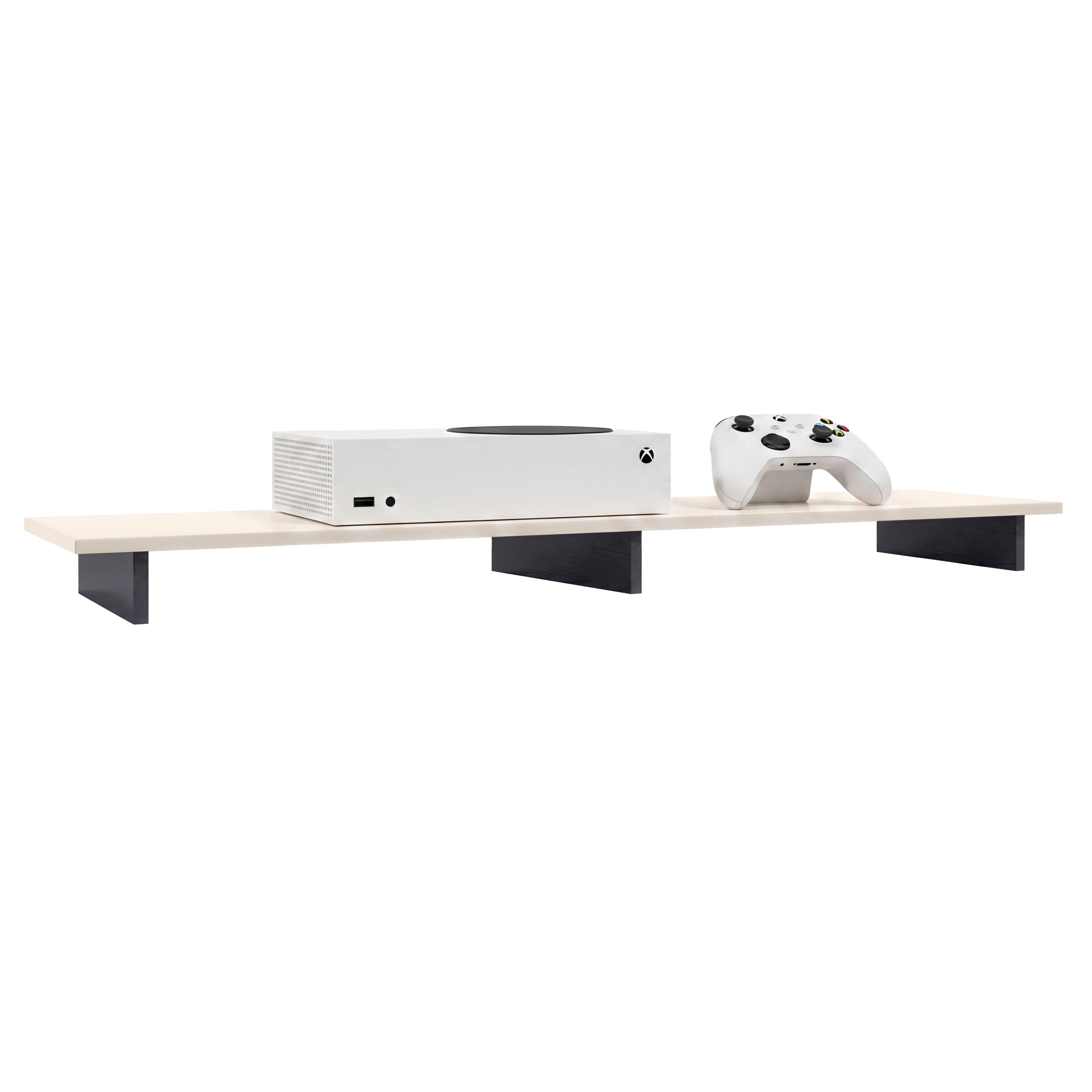 TV Aufsatz Game  zur Erhöhung  Weiß matt/Creme Hochglanz (138,5 x 9,5 x 34,5 cm)