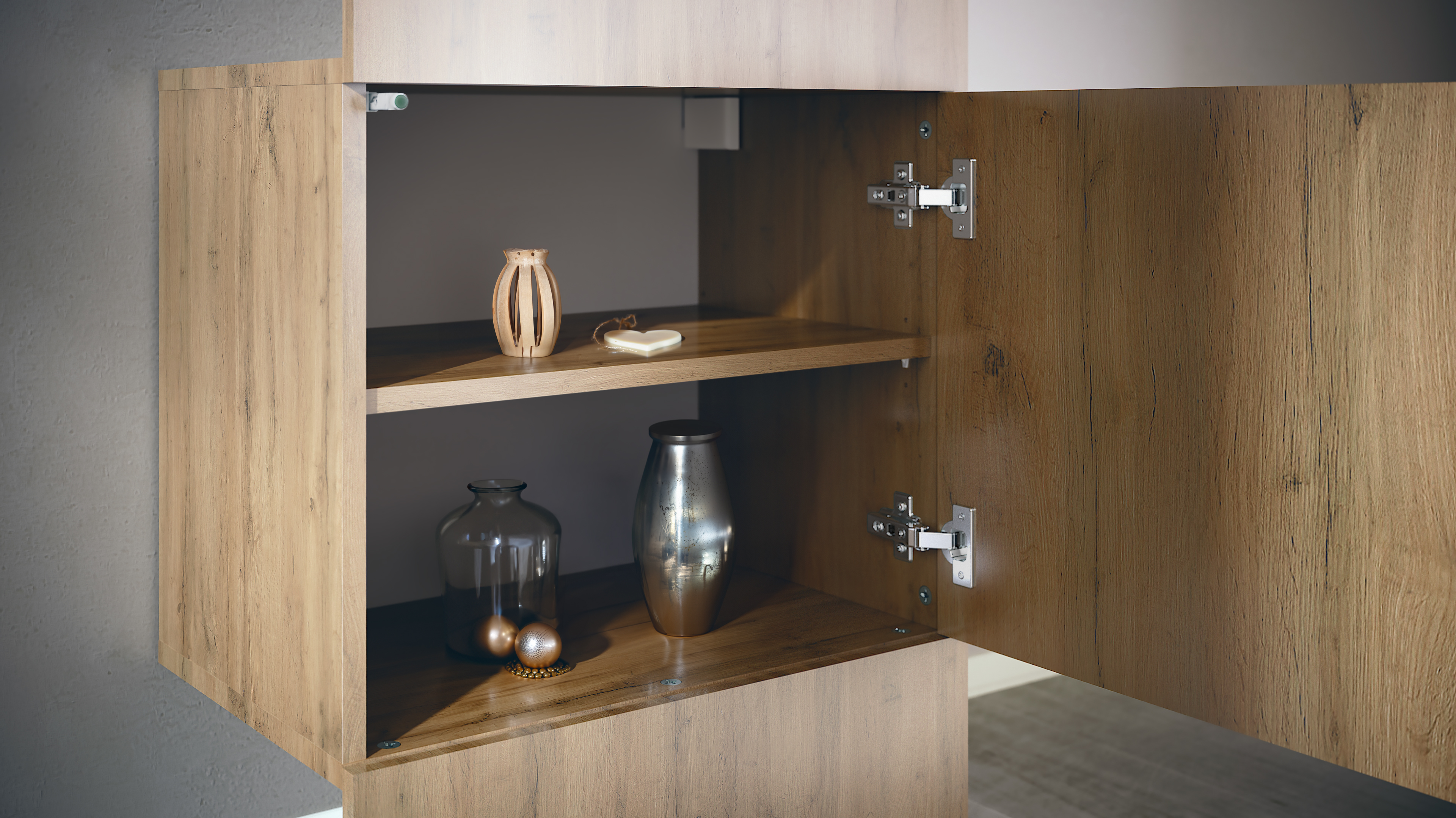 Garderobe Carlton Neo 1-tlg. mit Spiegel, Kleiderstange & Wandschrank Eiche Evoke (52 x 193 x 35 cm)