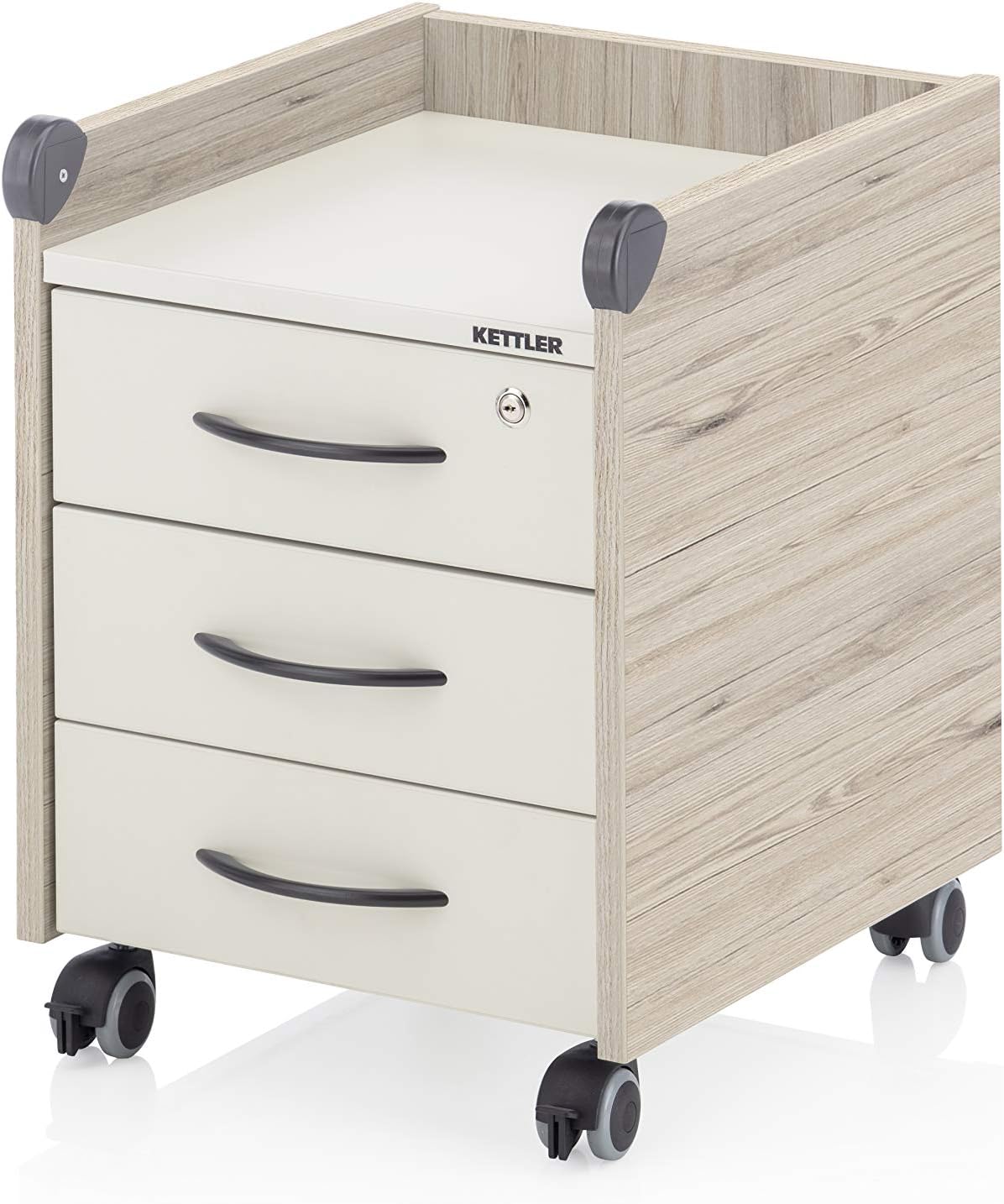 Kettler Rollcontainer 3 Schubladen Abschließbar, auf Rollen