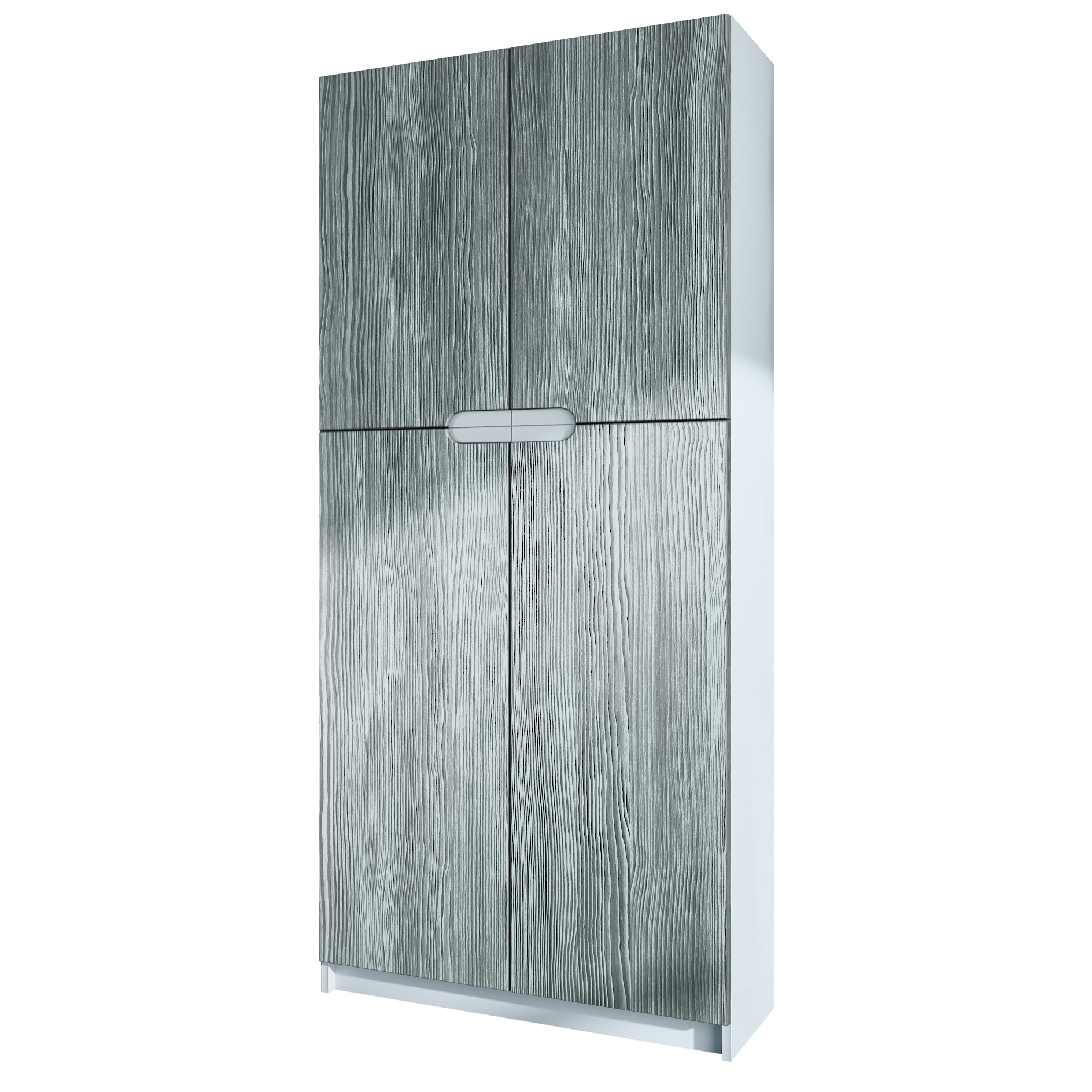 Büroschrank Logan V1  mit 5 Fächern und 4 Türen Weiß matt/Avola-Anthrazit (82 x 185 x 37 cm)