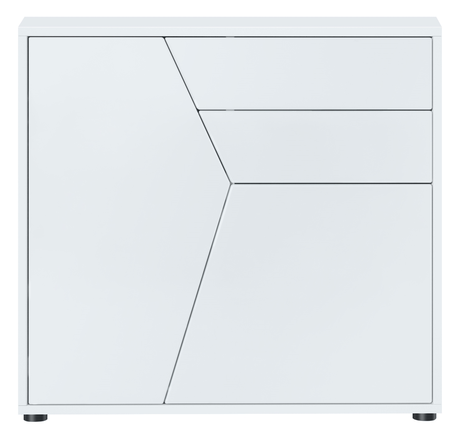 Benny Kommode  mit 2 Türen und 2 Schubladen Weiß matt/Weiß matt (79 x 74 x 36 cm) Benny Kommode  mit 2 Türen und 2 Schubladen Weiß matt/Weiß matt (79 x 74 x 36 cm)