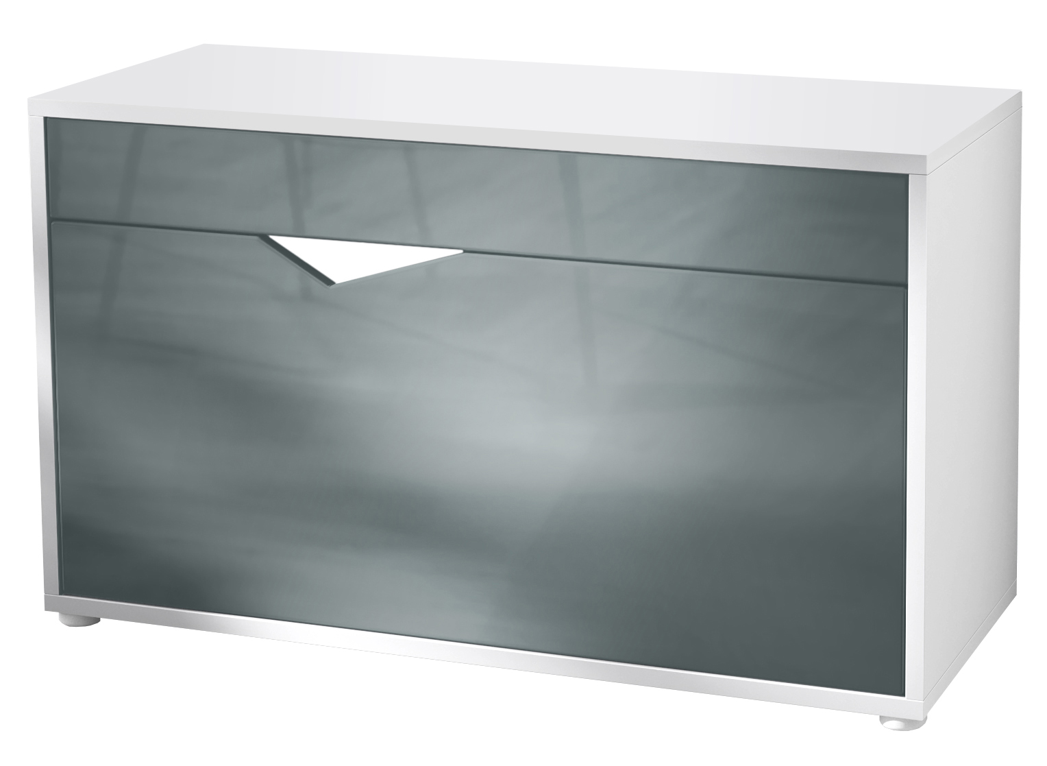 Kolmio Sitzbank Weiß für 8 Paar Schuhe mit Sitzfläche Weiß matt/Grau Hochglanz (85 x 50 x 33 cm) Kolmio Sitzbank Weiß für 8 Paar Schuhe mit Sitzfläche Weiß matt/Grau Hochglanz (85 x 50 x 33 cm)