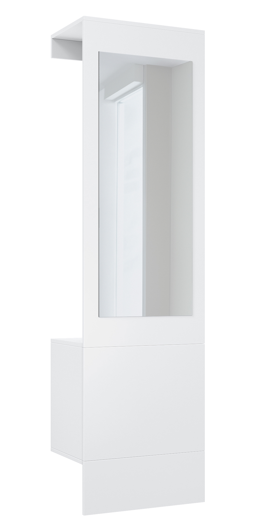 Garderobe Carlton Neo 1-tlg. mit Spiegel, Kleiderstange & Wandschrank Weiß matt (52 x 193 x 35 cm) Garderobe Carlton Neo 1-tlg. mit Spiegel, Kleiderstange & Wandschrank Weiß matt (52 x 193 x 35 cm)