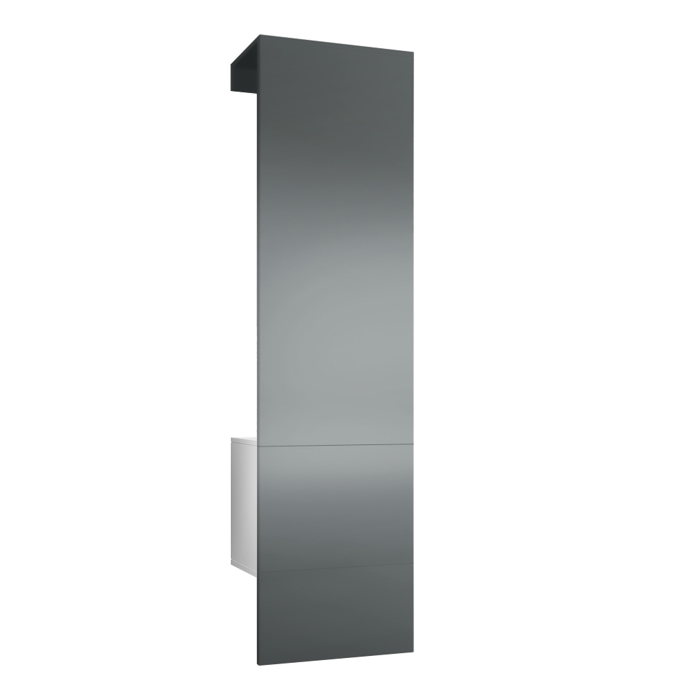 Garderobe Carlton Set 5 Weiß 1-tlg. mit integrierter Tür und 1 Kleiderstange Weiß matt/Graphit seidenmatt  (52 x 193 x 35 cm)