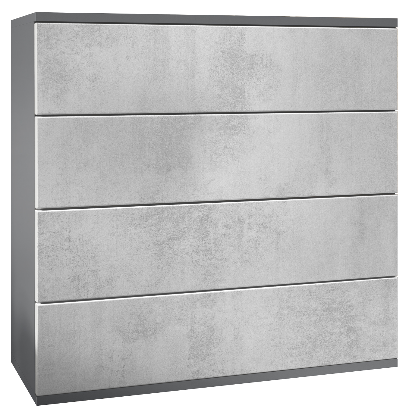 Kommode Pavos V3 hängend mit 4 Schubladen Anthrazit matt/Beton Oxid Optik (76 x 76 x 35 cm) Kommode Pavos V3 hängend mit 4 Schubladen Anthrazit matt/Beton Oxid Optik (76 x 76 x 35 cm)