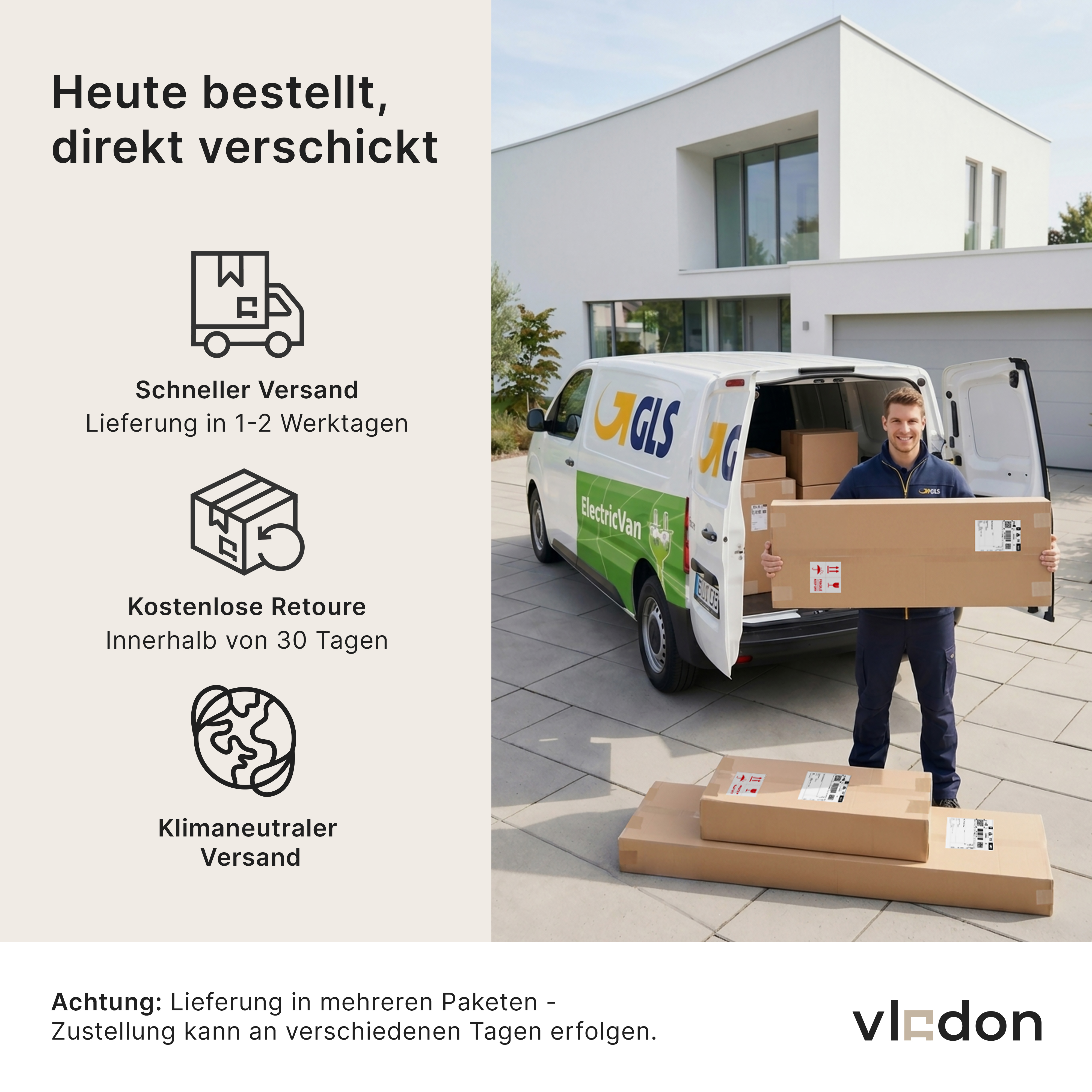Wandpaneel 170  bestehend aus 2 Paneelen und 1 Ablagefläche Beton Oxid Optik (57 x 170 x 20 cm)