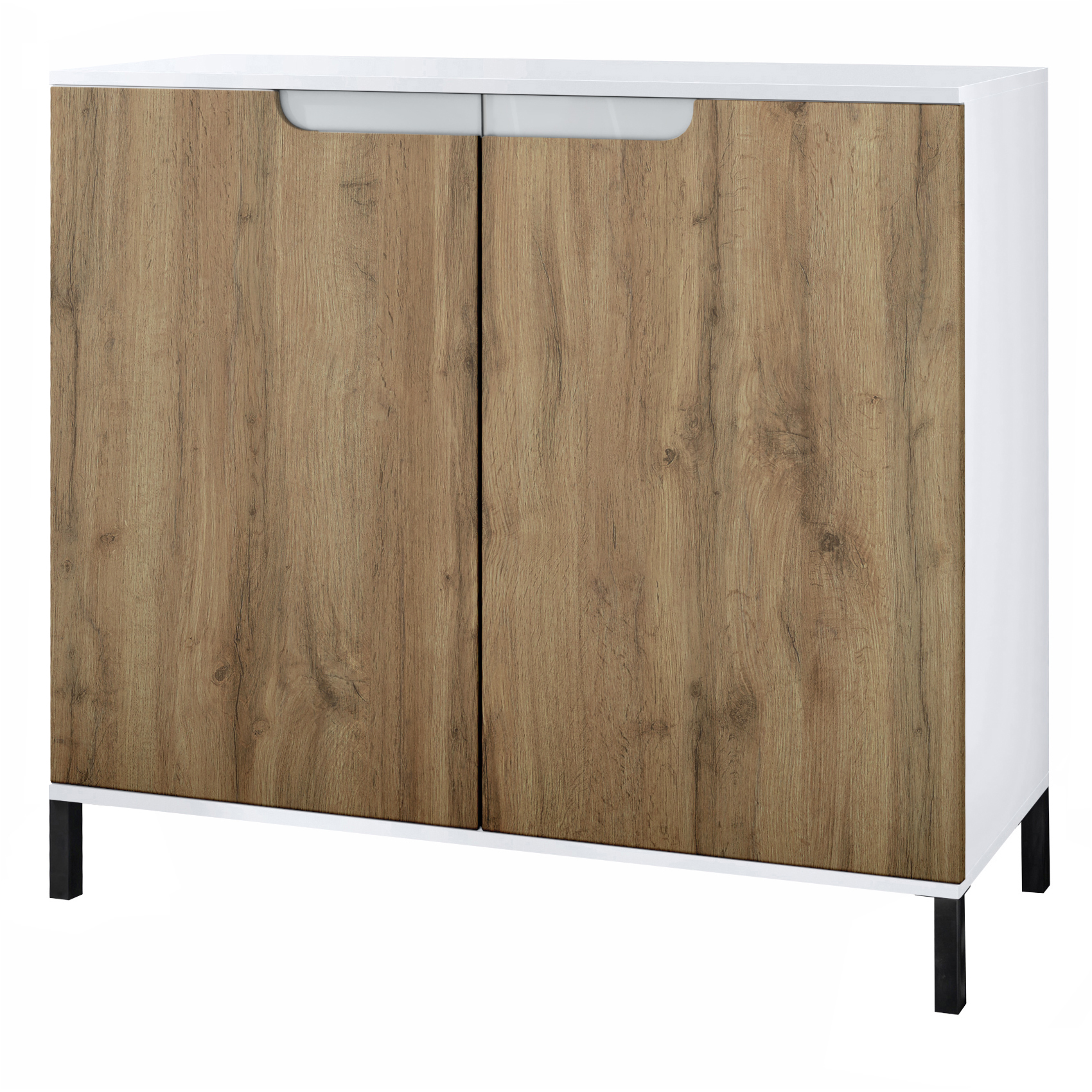 Sylt V3 Kommode Weiß mit 2 großen Türen Weiß matt / Eiche Wotan (92,5 x 83.5 x 35) Sylt V3 Kommode Weiß mit 2 großen Türen Weiß matt / Eiche Wotan (92,5 x 83.5 x 35)