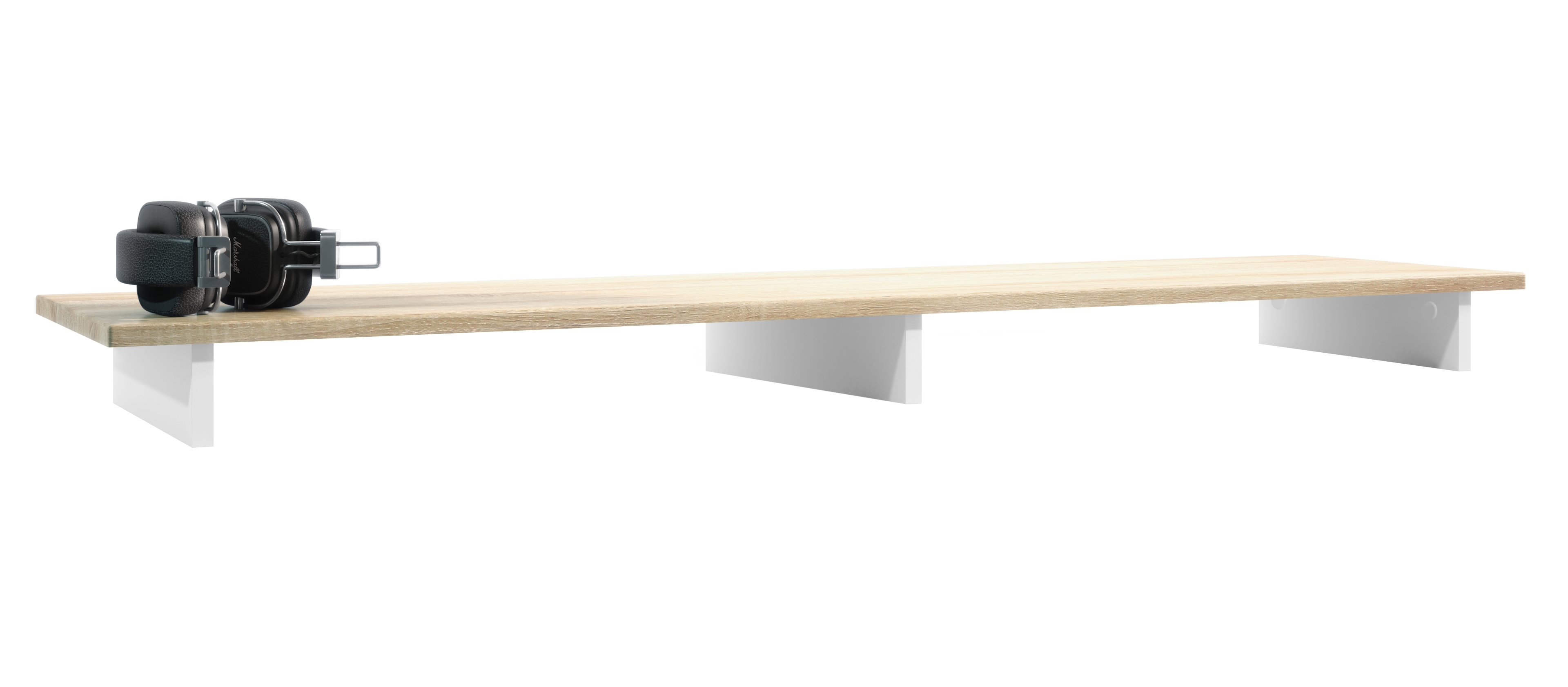 TV Aufsatz Game  zur Erhöhung Weiß matt/Eiche sägerau (138,5 x 9,5 x 34,5 cm)