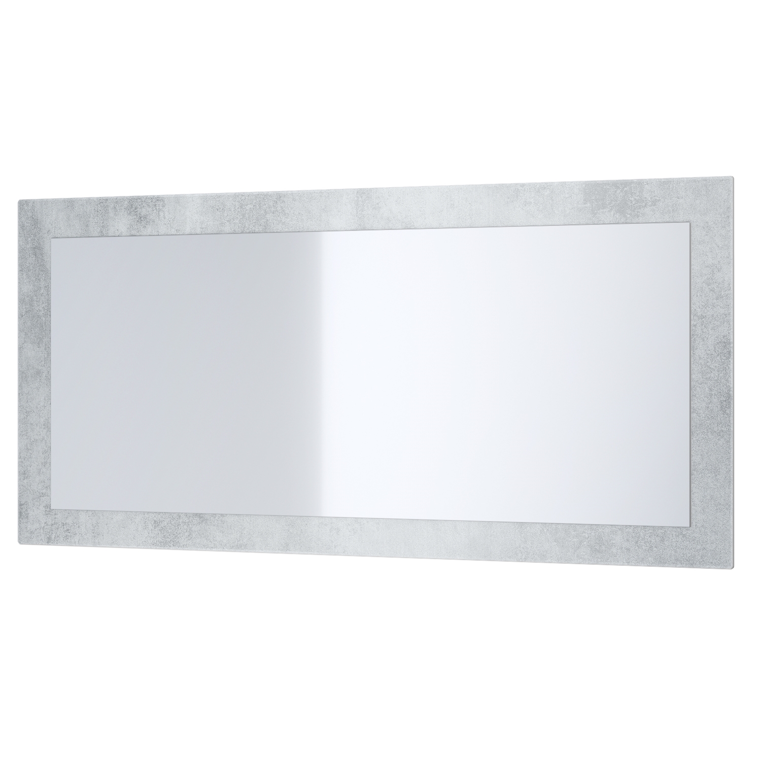 Spiegel Lima 89cm mit Rahmen im modernen Stil Beton Oxid Optik (89 x 45 cm)