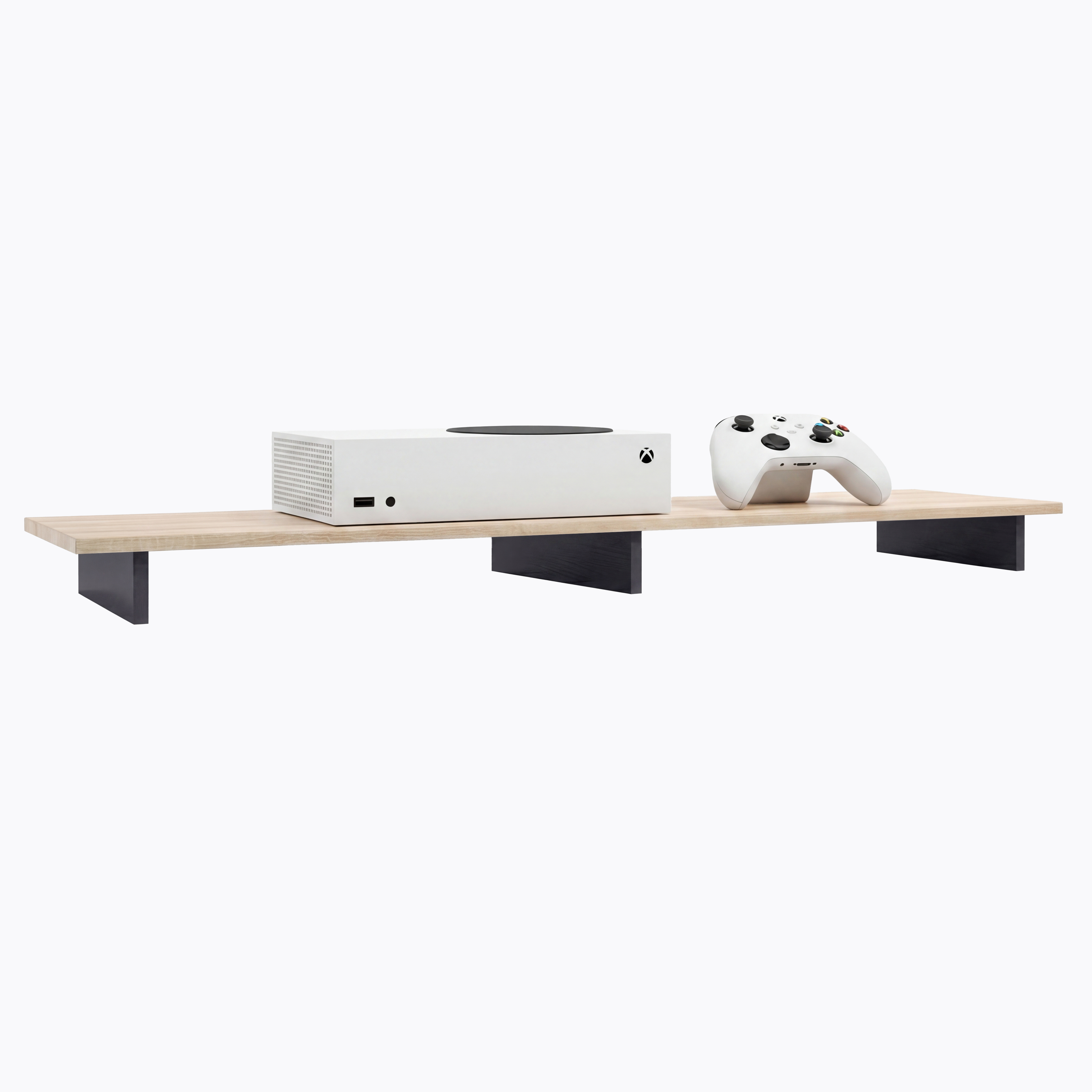 TV Aufsatz Game  zur Erhöhung Schwarz matt/Eiche sägerau (138,5 x 9,5 x 34,5 cm)