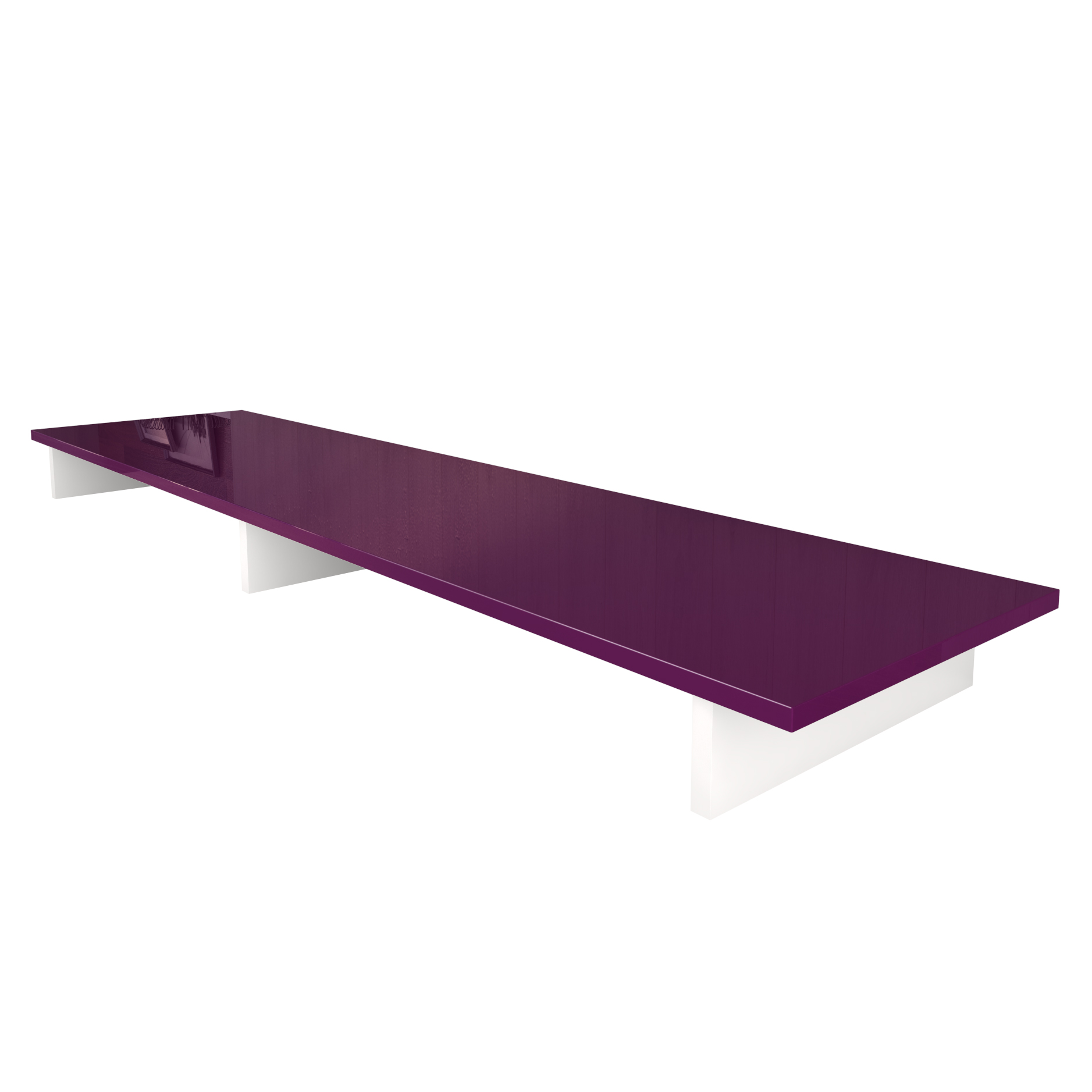 TV Aufsatz Game  zur Erhöhung  Weiß matt/Brombeer Hochglanz (138,5 x 9,5 x 34,5 cm)