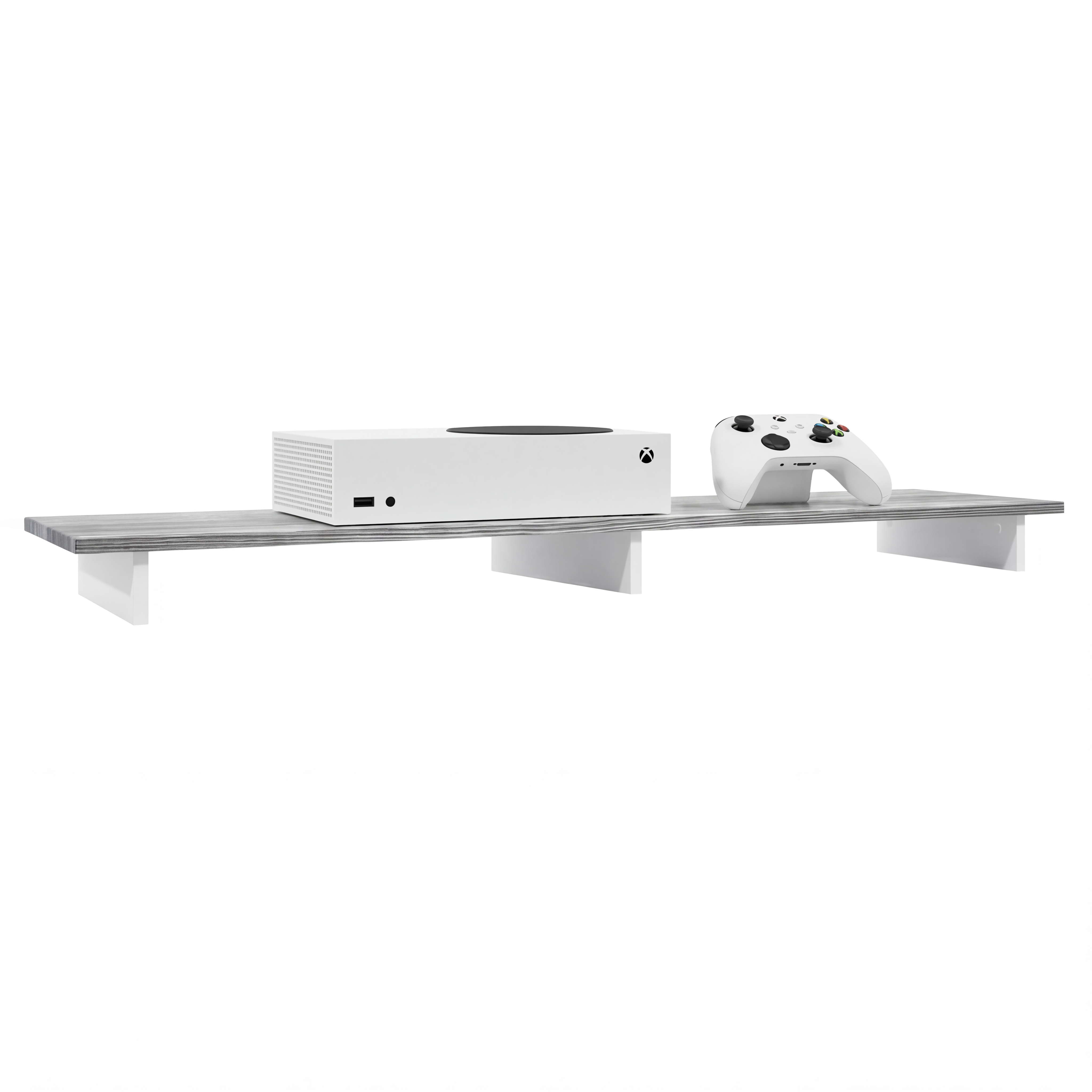 TV Aufsatz Game  zur Erhöhung  Weiß matt/Avola-Anthrazit (138,5 x 9,5 x 34,5 cm)