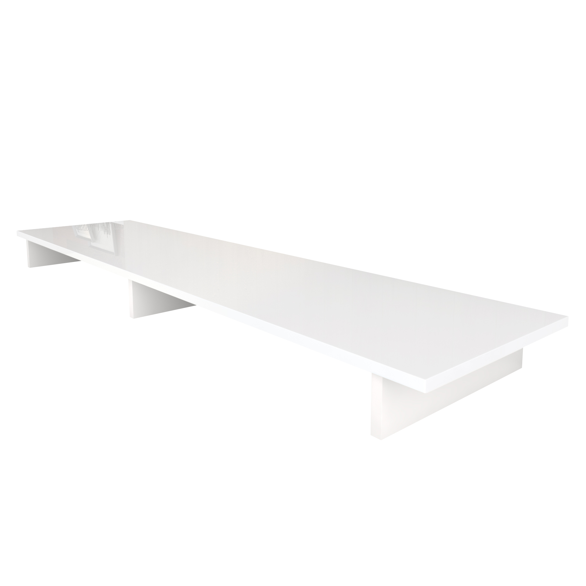 TV Aufsatz Game  zur Erhöhung  Weiß matt/Weiß Hochglanz (138,5 x 9,5 x 34,5 cm)