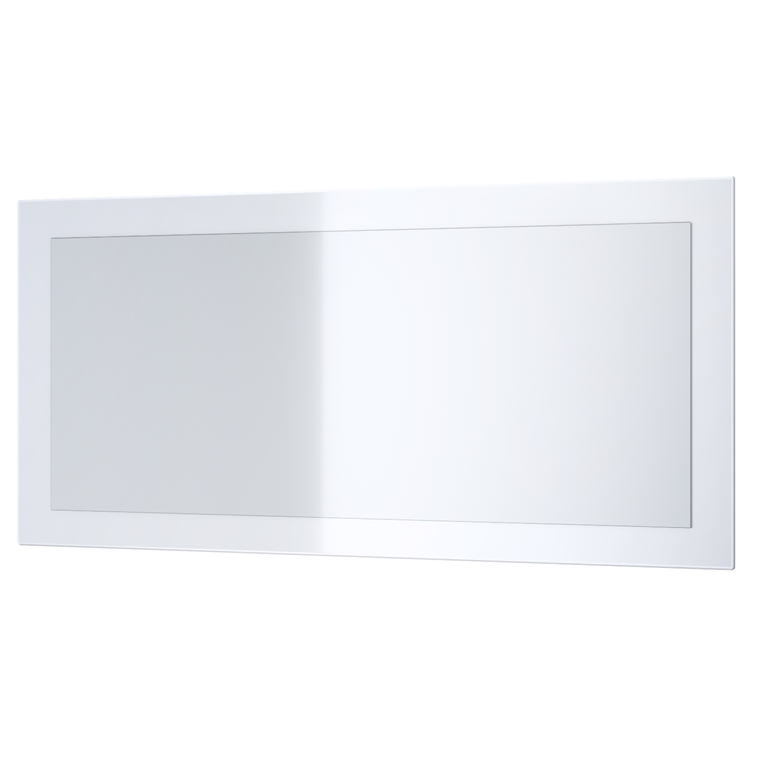 Spiegel Lima 89cm mit Rahmen im modernen Stil Weiß Hochglanz (89 x 45 cm)