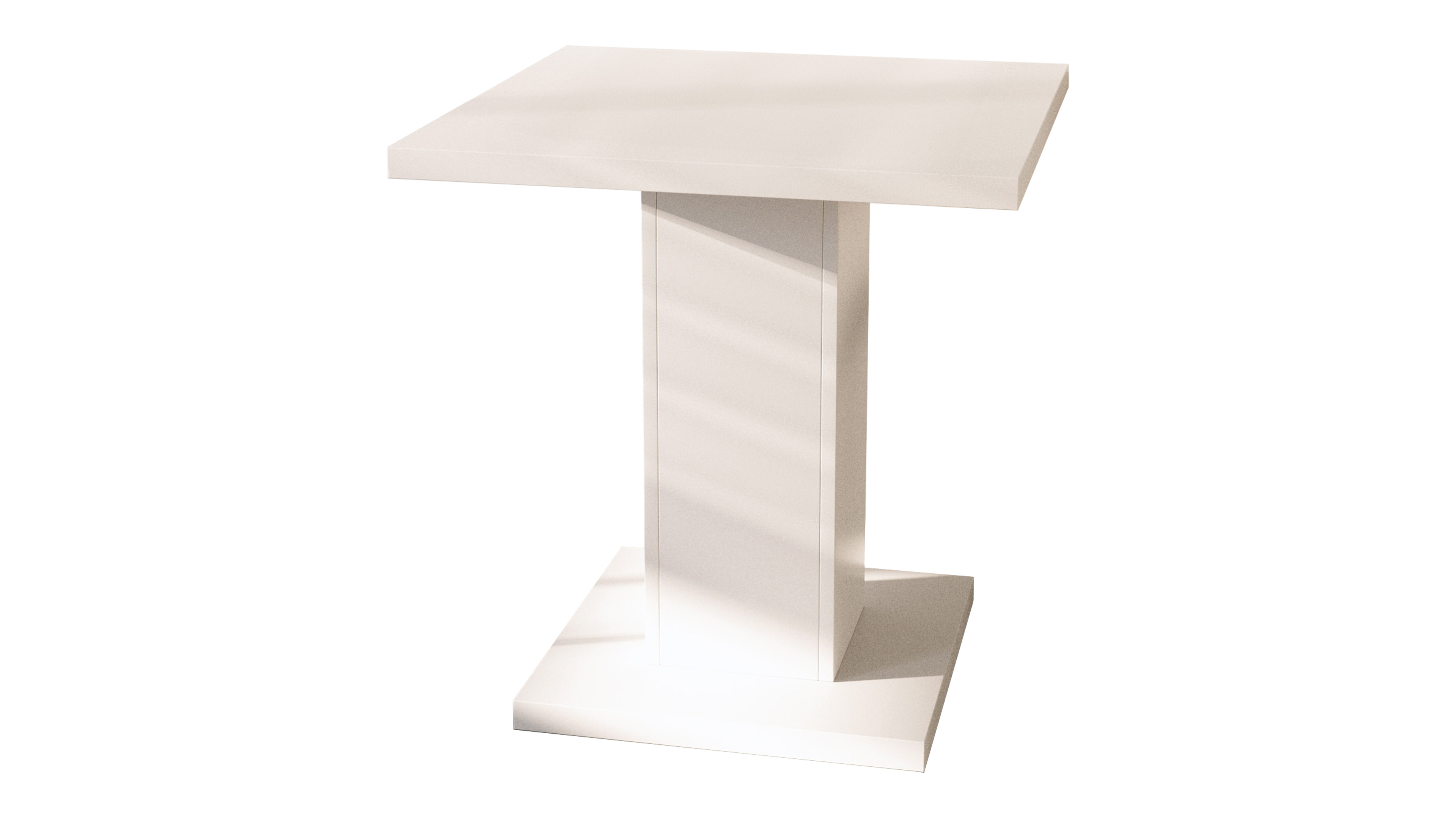 Bistrotisch Adam 70 x 70 cm, Weiß matt mit zentralen Säulenfuß Bistrotisch Adam 70 x 70 cm, Weiß matt mit zentralen Säulenfuß