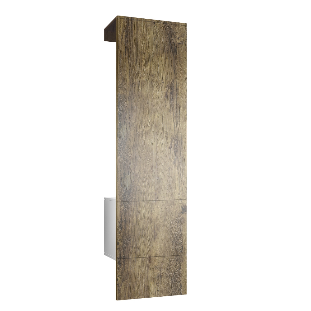 Garderobe Carlton Set 5 Weiß 1-tlg. mit integrierter Tür und 1 Kleiderstange Weiß matt/Eiche Ribbeck  (52 x 193 x 35 cm)