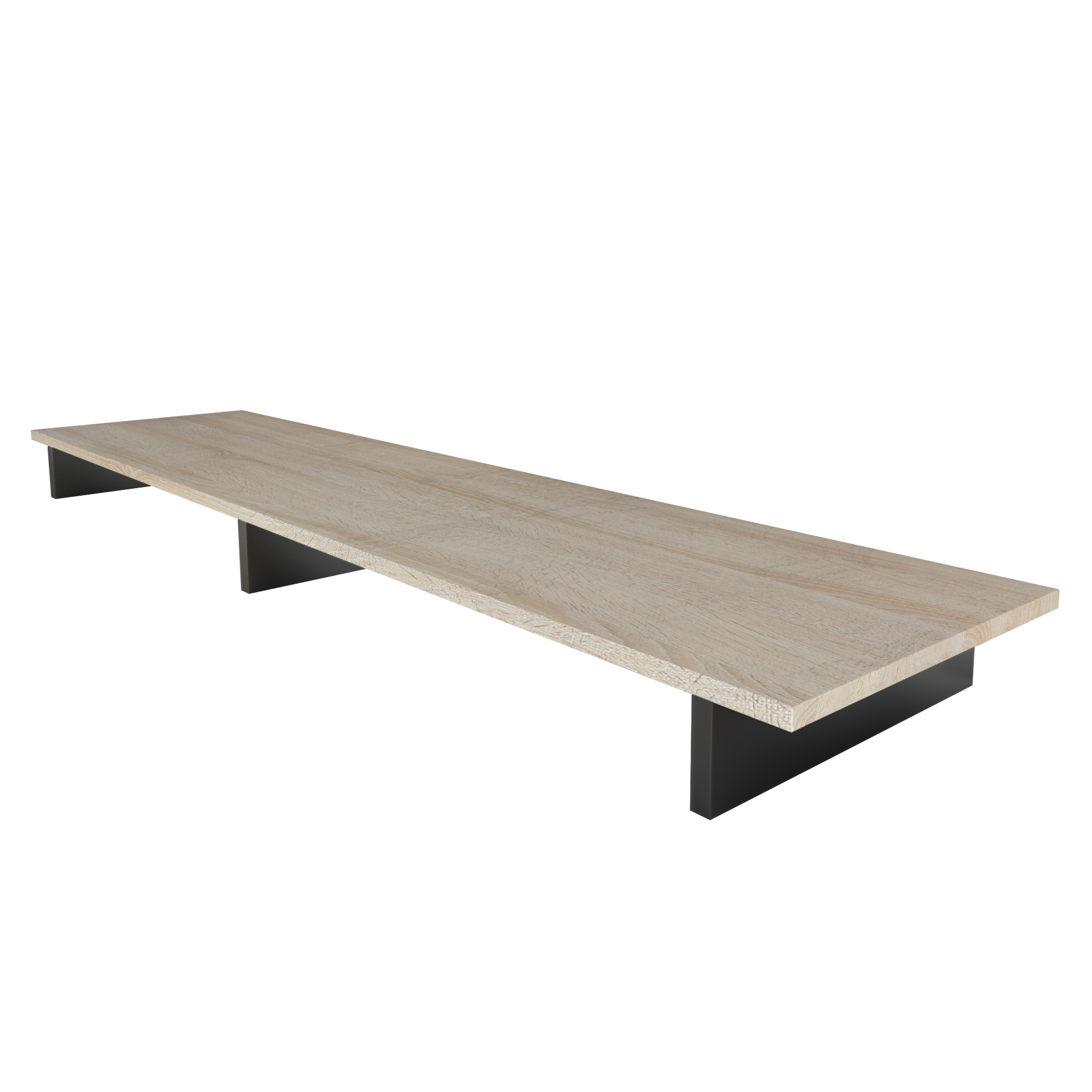 TV Aufsatz Game zur Erhöhung Schwarz matt/Eiche sägerau (138,5 x 9,5 x 34,5 cm)