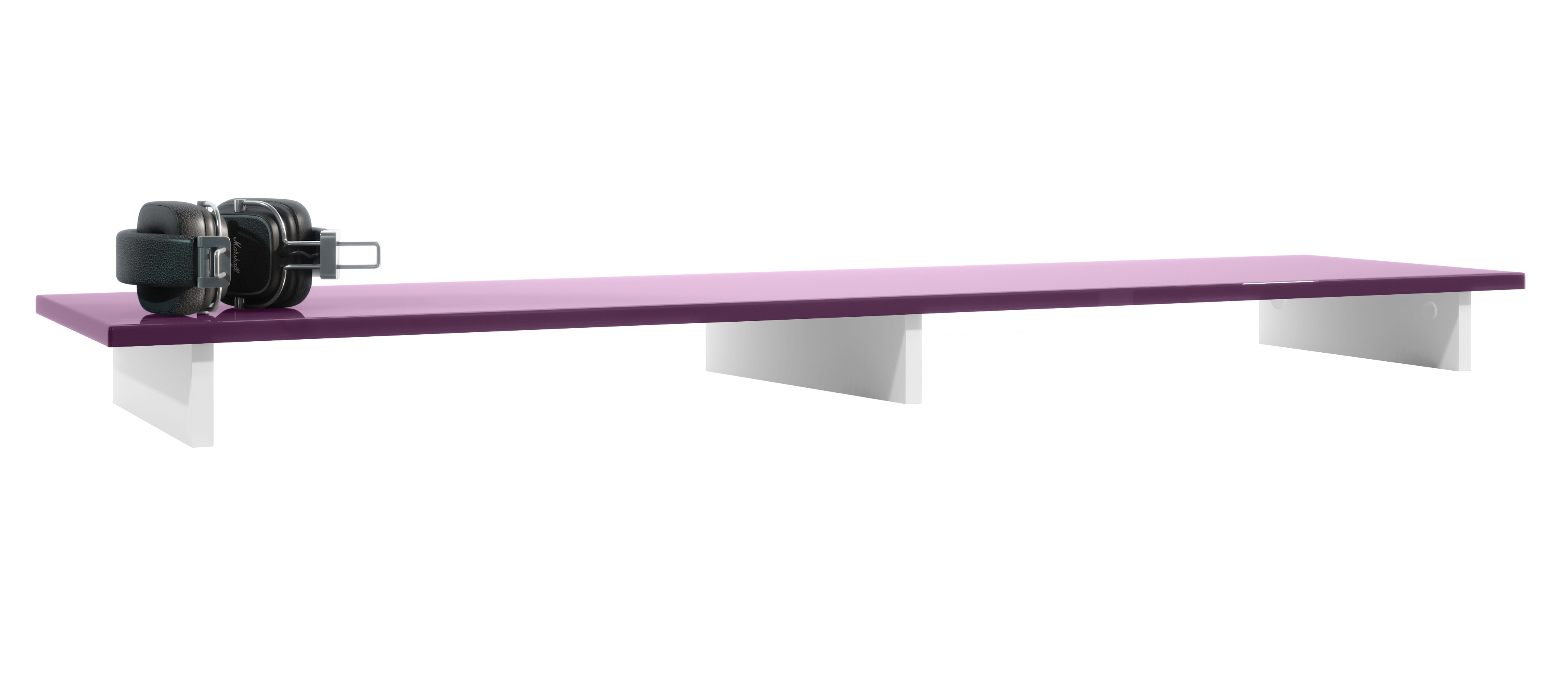 TV Aufsatz Game  zur Erhöhung  Weiß matt/Brombeer Hochglanz (138,5 x 9,5 x 34,5 cm)